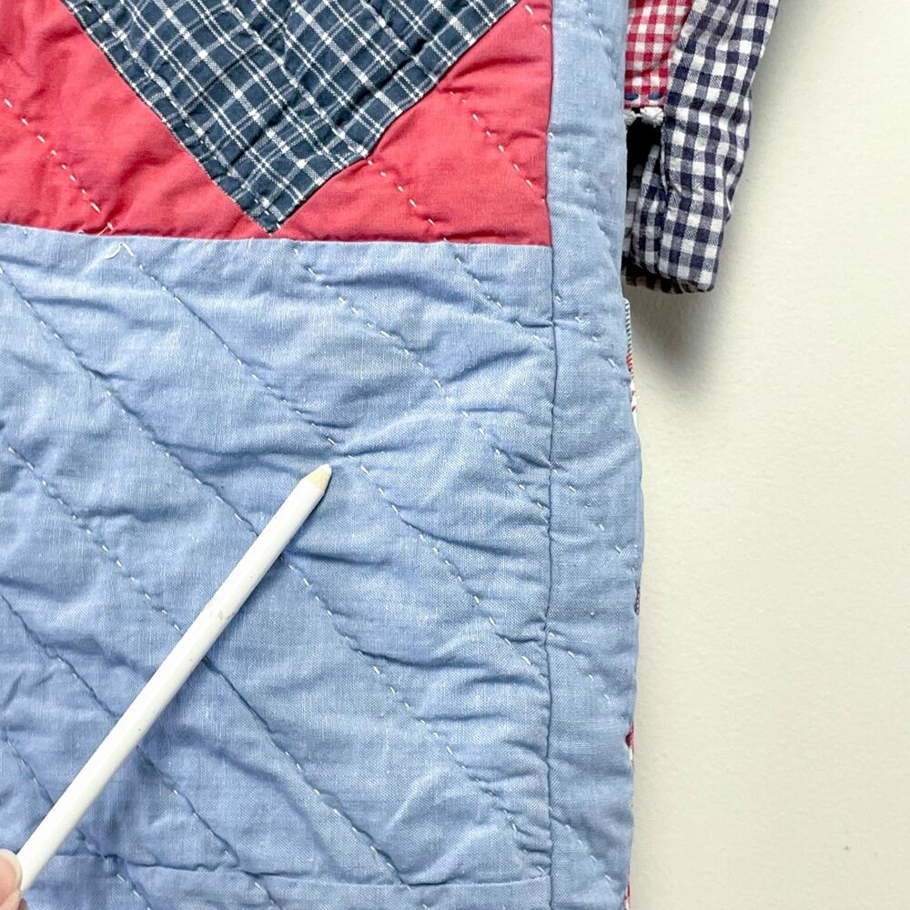 Vintage Handmade Patchwork Quilt Jacket Sz XL Cottagecore Americana Prairie Folk - Picture 10 of 13